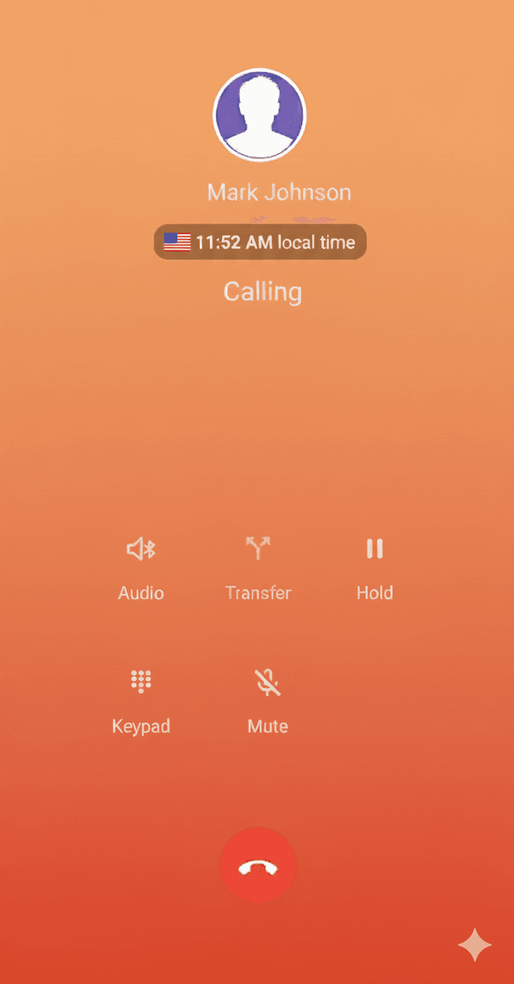 AgentZap AI Receptionist Calling Interface